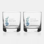 Groomsman Eucalyptus Greenery Wedding Custom Whisky Glas (Voorkant)
