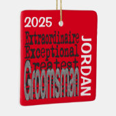 Groomsman Extraordinaire CUSTOM Keramisch Ornament (Rechts)