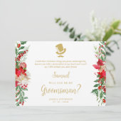 Groomsman Fancy Luxury Christmas Proposal Card (Staand voorkant)