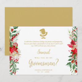 Groomsman Fancy Luxury Christmas Proposal Card