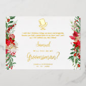 Groomsman Fancy Luxury Christmas Proposal Card Folie Uitnodiging (Voorkant)