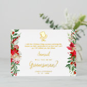 Groomsman Fancy Luxury Christmas Proposal Card Folie Uitnodiging (Staand Voorkant)