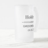 Groomsman Favor Personalized Matglas Bierpul (Voorkant rechts)