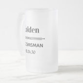Groomsman Favor Personalized Matglas Bierpul (Voorkant links)