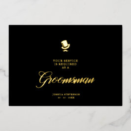 Groomsman Funny Wedding Minimalist Proposal Card Folie Uitnodiging