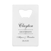 Groomsman gepersonaliseerd creditkaart flessenopener