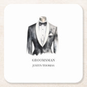 Groomsman gepersonaliseerd Onderzetter cadeau (Voorkant)
