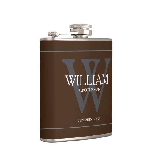 Groomsman Gift Bruiloftsgeschenk Rustiek Chic Brow Heupfles (Rechts)