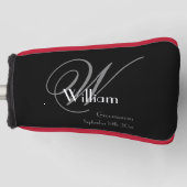 Groomsman Gift Elegant Monogram Name Classic Cool Golfheadcover (Voorkant)
