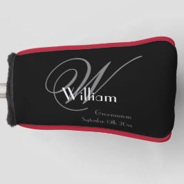 Groomsman Gift Elegant Monogram Name Classic Cool Golfheadcover