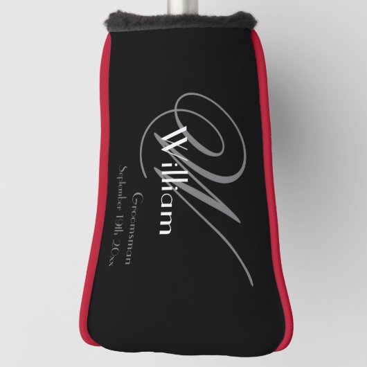 Groomsman Gift Elegant Monogram Name Classic Cool Golfheadcover (Draai 90)