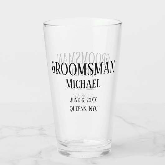 Groomsman Gift gepersonaliseerd Glas (Achterkant)