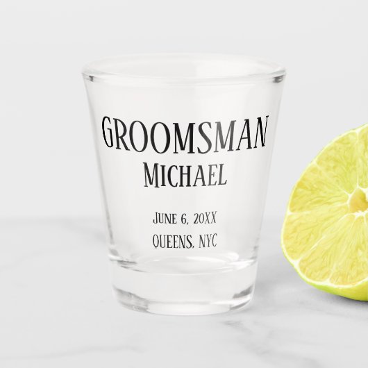 Groomsman Gift gepersonaliseerd Shot Glas (Voorkant)