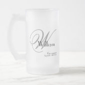 Groomsman Gift Modern Monogram Initiaal & Name Coo Matglas Bierpul (Links)