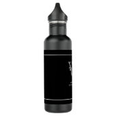 Groomsman Gift modern monogram script cool zwart Waterfles (Links)