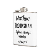 Groomsman Gift Modern Typography Wedding Heupfles (Links)