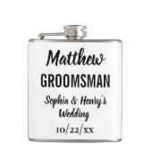 Groomsman Gift Modern Typography Wedding Heupfles (Voorkant)