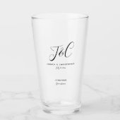 Groomsman Gift Monogram Initials Wedding Minimal Glas (Voorkant)