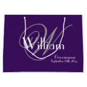 Groomsman Gift Monogram + Naam Moderne Cool Chic Groot Cadeauzakje (Voorkant)