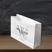 Groomsman Gift Monogram Zwart Wit & Grijs Groot Cadeauzakje