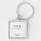 Groomsman Gift Personalized Black Monogram Weddens Sleutelhanger (Voorkant)