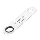 Groomsman Gift Personalized Black Monogram Weddens Speed Flessenopener (Voorkant Gekanteld)