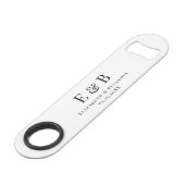 Groomsman Gift Personalized Black Monogram Weddens Speed Flessenopener (Achterkant Gekanteld)
