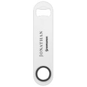 Groomsman Gift Personalized Black Monogram Weddens Speed Flessenopener (Voorkant)