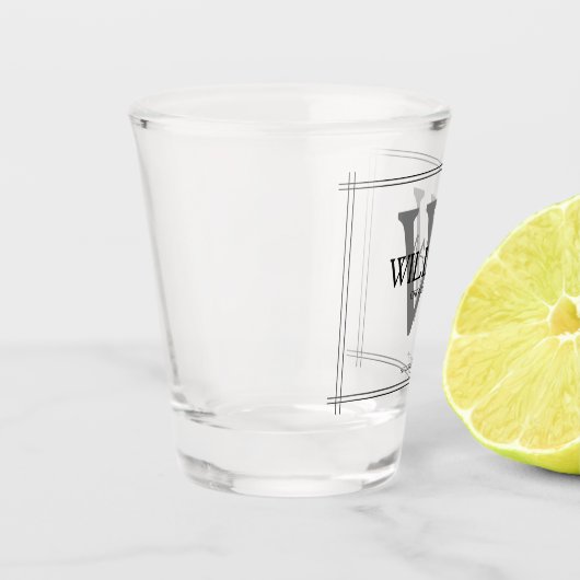Groomsman Gift Rustic Chic Monogram + Name Cute Shot Glas (Links)