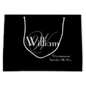 Groomsman Gift Script Monogram Naam Chic Black Groot Cadeauzakje (Voorkant)