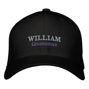 Groomsman Gift Script Naam Cool Black Classic Geborduurde Pet