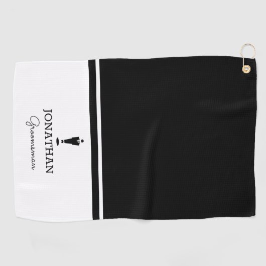 Groomsman Gift Wedding Party Custom Personalized Golfhanddoek (Horizontaal)
