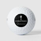 Groomsman Gift Wedding Party - Gepersonaliseerd zw Golfballen (Voorkant)