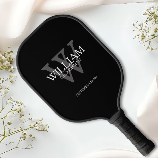 Groomsman Gifts - Elegant Monogram Script op maat Pickleball Paddle