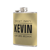 Groomsman Gifts-Metallic faux gouden textuur Heupfles (Links)