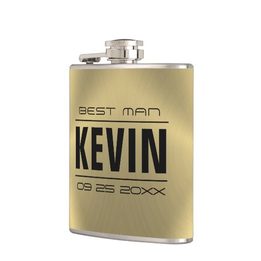 Groomsman Gifts-Metallic faux gouden textuur Heupfles (Links)