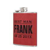 Groomsman Gifts-Red Faux Lederen Textuur Print Heupfles (Links)