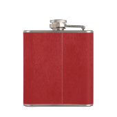 Groomsman Gifts-Red Faux Lederen Textuur Print Heupfles (Achterkant)