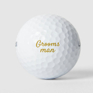 Groomsman Gold en White Souvenir Golfballen