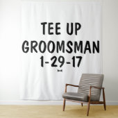 Groomsman Golf Invite Wandkleed (In situ)