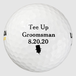 Groomsman golfbal uitnodigen golfballen