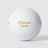 Groomsman goud en wit souvenir golfballen (Voorkant)