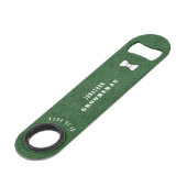 Groomsman  Groene lederen Bow Stropdas Bar Key Speed Flessenopener (Voorkant Gekanteld)