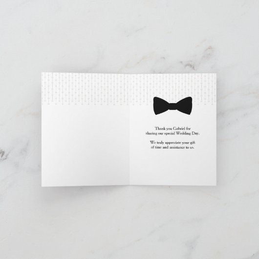 Groomsman groene vest dank je kaart (Binnen)