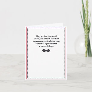 Groomsman Hartelijk dank - Hot Bridesmaids Bedankkaart