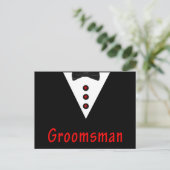 Groomsman in Tux Briefkaart (Staand voorkant)