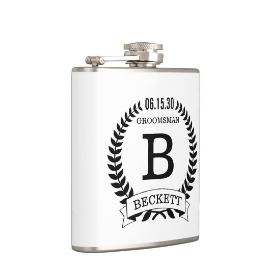 Groomsman Initialen Heupfles (Rechts)