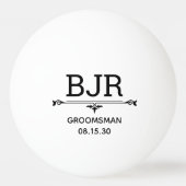 Groomsman Initialen Pingpongbal (Voorkant)