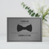 Groomsman-kaart - Black Tied III Dark Grey Kaart (Staand voorkant)