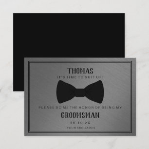 Groomsman-kaart - Black Tied III Dark Grey Kaart